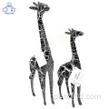 Conjunto de 2 girafas escultura em resina para decoração de casa